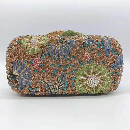 XIYUAN Crystal Women Evening Clutch Purse Metal Diamond Mian