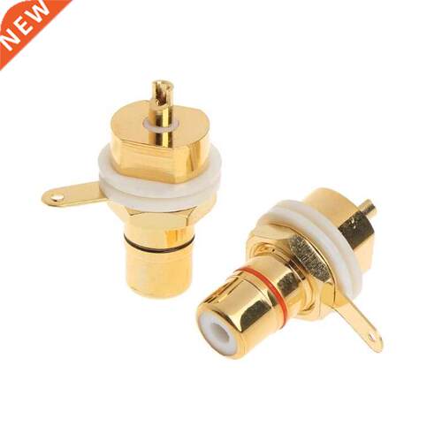2 Pcs CMC Gold Plated Copper RCA Female Phono Jack Panel Mou