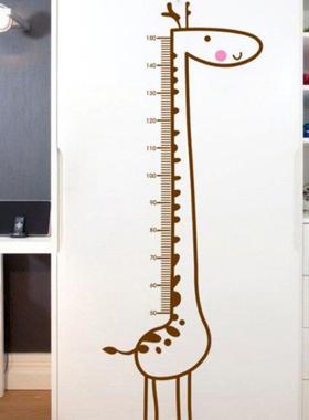 Cartoon Measure Wall Stickers For Kids Rooms Giraffe Monkey