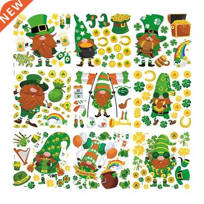 Patrick's Day Wall Stickers Gnome Tomte Window Cling