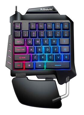 One Hand Mechanical Gaming Keyboard RGB Backlit Portable Min
