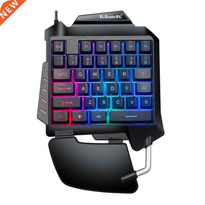 One Hand Mechanical Gaming Keyboard RGB Backlit Portable Min