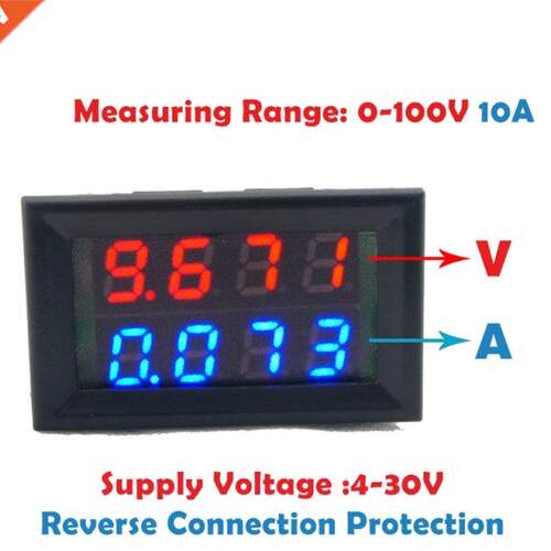 0.28 inch Digital DC 4 Bit DC 100V 10A Voltmeter Ammeter Vol