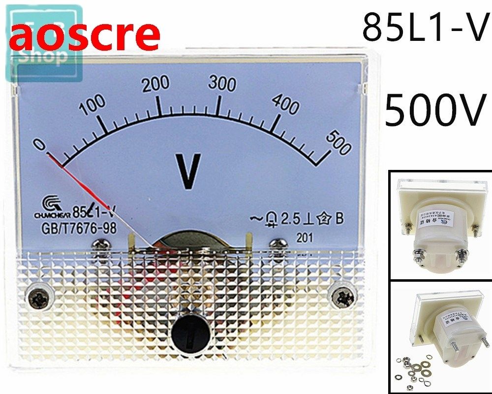 1PCS 85L1-V 500V AC Analog Voltmeter Panel Voltage Meter 64*