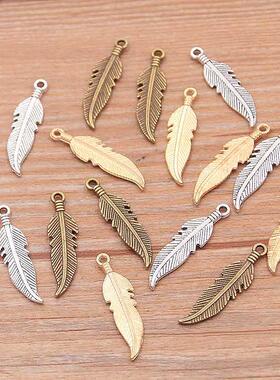 0pcs 7*27mm  Color Metal Zinc Alloy Leaves Charms Fit Jewe