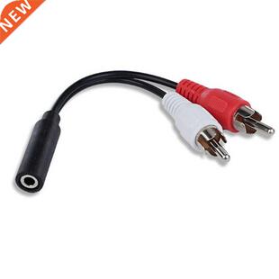 New Universal 3.5mm Stereo Audio Female Jack to 2 RCA Male S