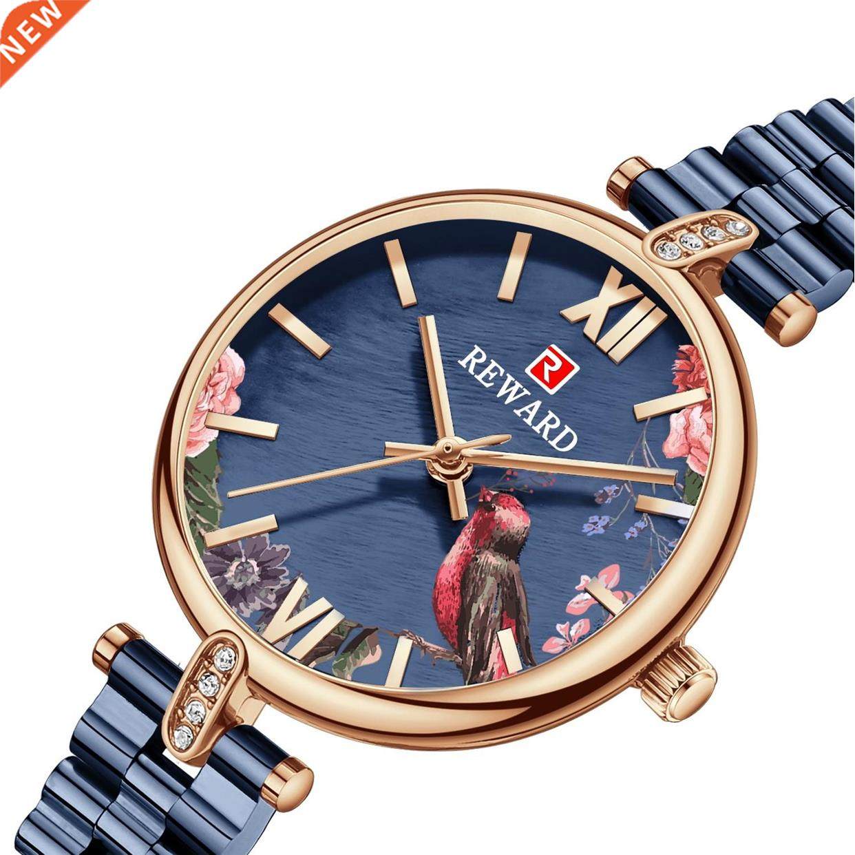 REWARD New Design Women Watches Elegant Floral Dial Rose go