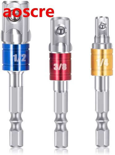 Impact Grade Socket Adapter/ Extension Set, Turns Power Dril