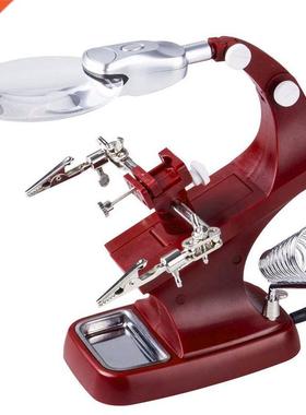 Helping Hand Clip LED Magnifying Soldering Iron Jewelry Stan