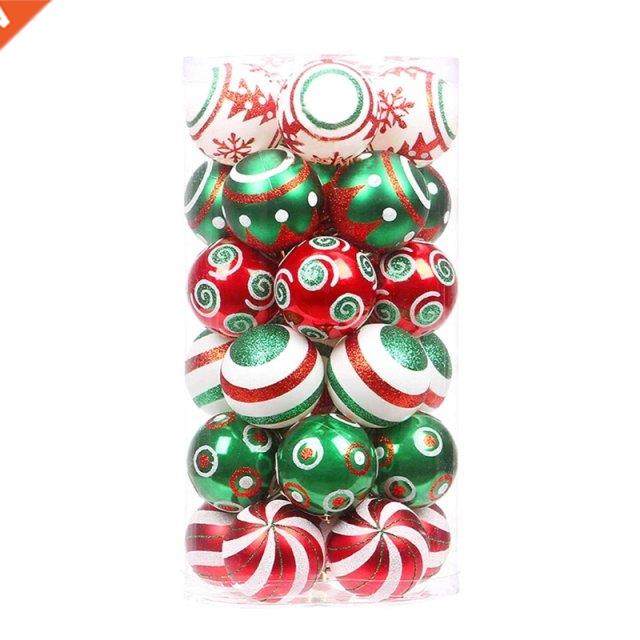 30Pcs/Set 60mm Christmas Tree Pendants Contrast Color Theme