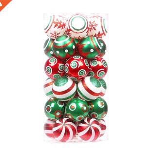 30Pcs/Set 60mm Christmas Tree Pendants Contrast Color Theme