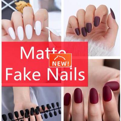 fake nails nailart matte nail patch fakenails 24pieces