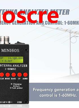 Meter Tester 1-60MHz HF ANT SWR Antenna Analyzer Meter with