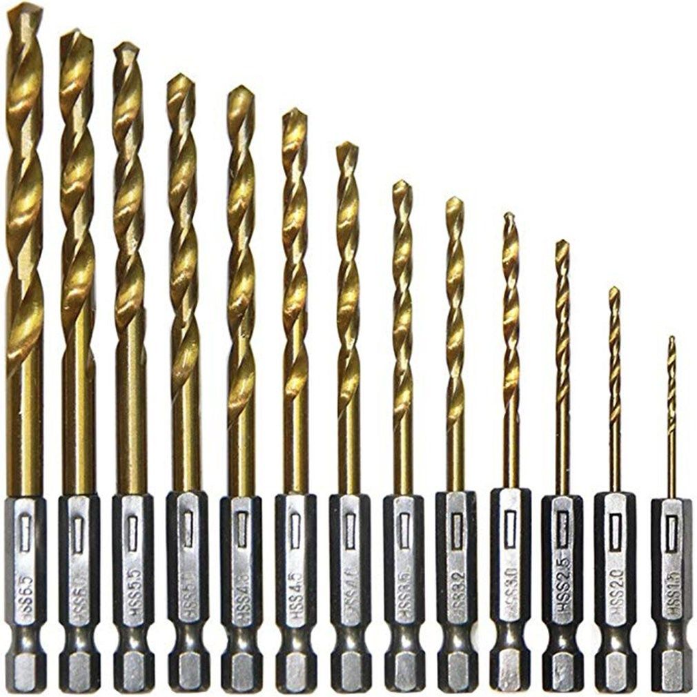13pcs Hex Handle Plastic Box Set Twist Drill Longer life Dur