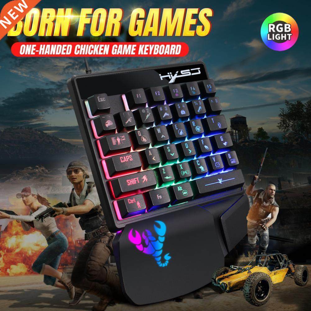 V500 Wired Gaming Keypad with LED Backlight 35 Keys One-hand