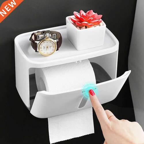 Paper Towel Tissue Box Dispenser Wall Mounted Storage Rack