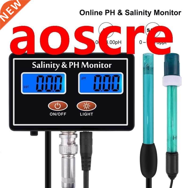 2in1 PH Salinity Monitor Digital Online LCD pH Salinity Me