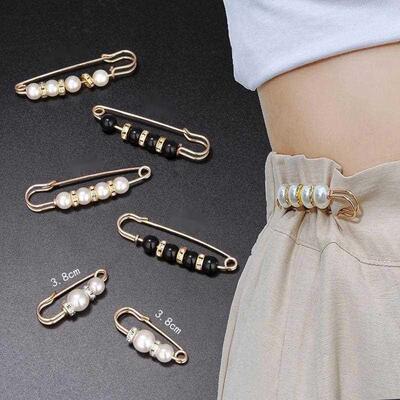 6pcs 4pcs/set Pearls Brooch Tightening Waistband Pin Smaller