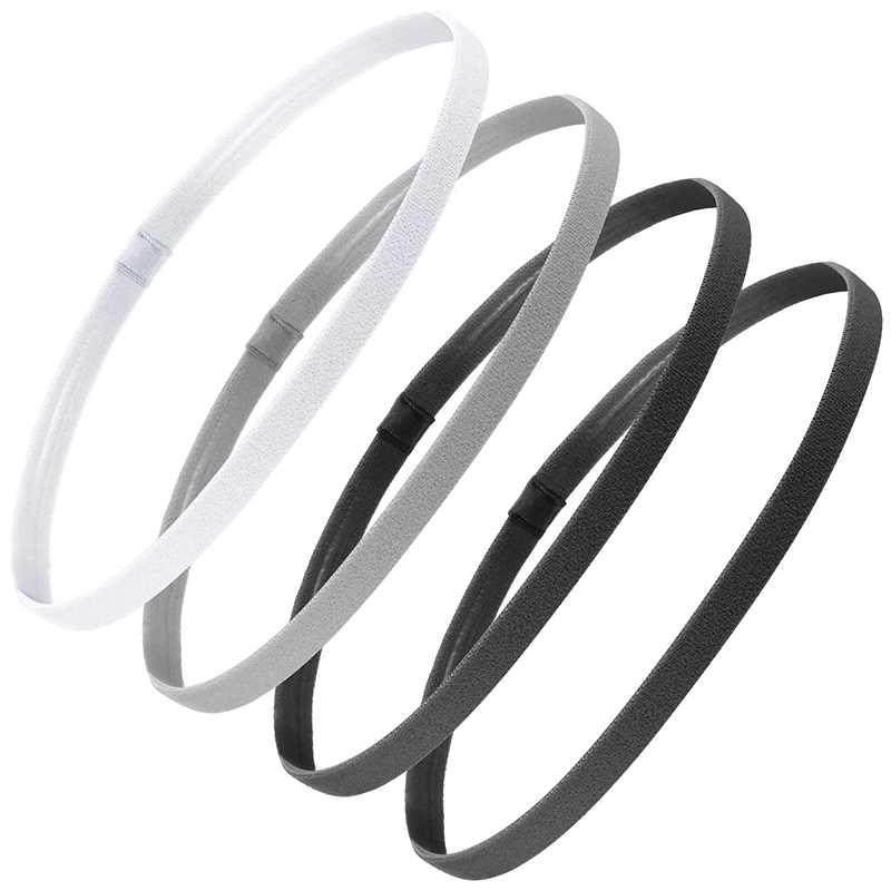 4 Pieces Thick Non-Slip Elastic Sport Headbands Hair Headban