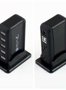 7 Port USB 2.0 Hub with AC Power Adapter For Laptop PC Compu