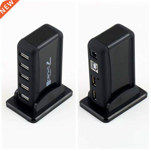 7 Port USB 2.0 Hub with AC Power Adapter For Laptop PC Compu