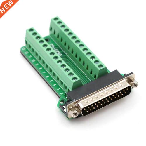 DB25 Male 25Pin Plug Breakout PCB Board 2 Row Terminals Conn