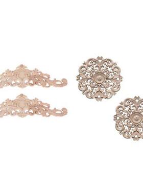 2Pcs Wood Decorative Long Carved Onlay Applique Furniture Co