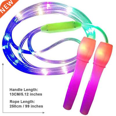 LED Luminous Jump Ropes Skipping Rope Cable for Kids Night E