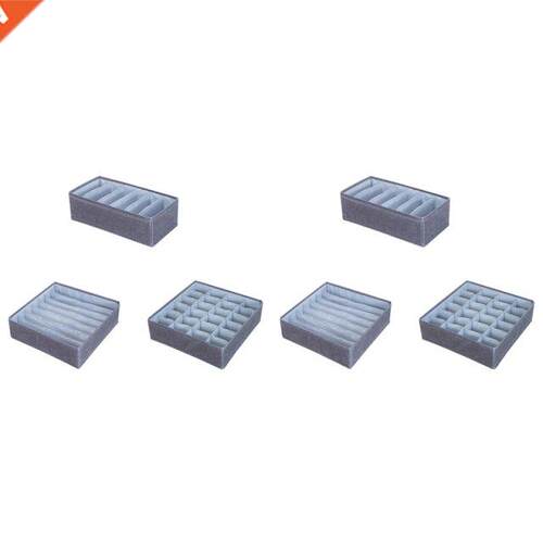 6PCS Drawer Storage Boxes Organisers Collapsible Closet For