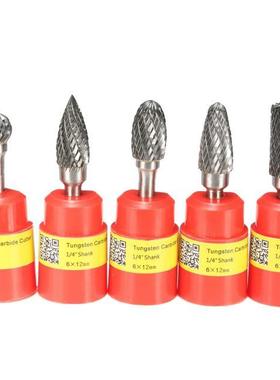 5Pcs/Set 12mm Head 6mm Shank Tungsten Carbde Rotary Pont B