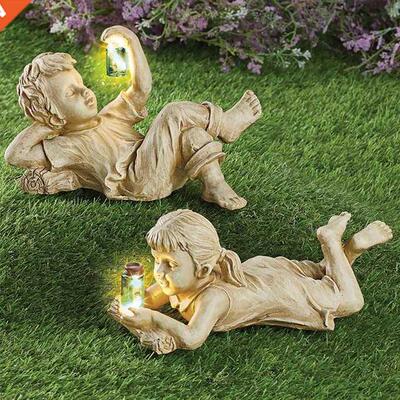 Creative Garden Children Solar Lighted Firefly Jar Boy Girl