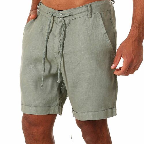 2021 New Men's Casual Fashion Flax High Quality Shorts L