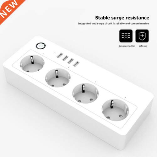 Wifi Smart Socket Power Strip 4 EU Outlets Plug With 4 USB F