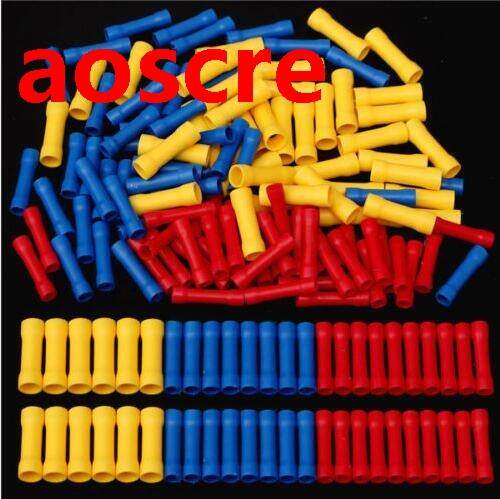 150Pcs 0.5-6.0mm Insulated Butt Wire Connector Crimp Termina