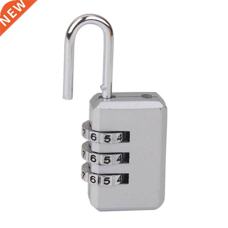 3 combination security luggage padlock silver code