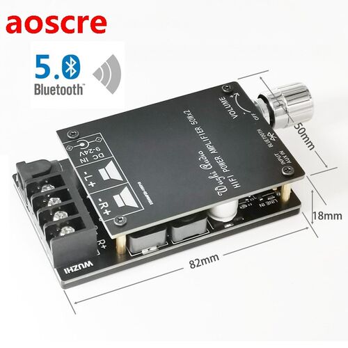 2*50W TPA3116 Bluetooth 5.0 Digital Audio Power Amp HiFi Ste