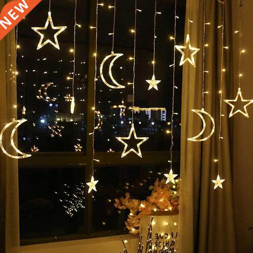 3.5M led Star Moon led curtan fary strng lght Chrstmas