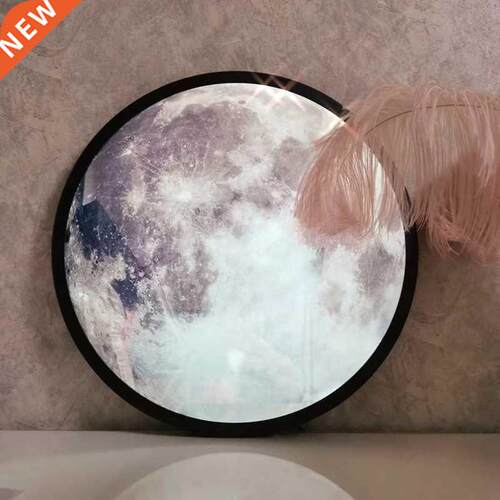 24cm Moon Mirror Lamp Round Moonlight Wall Decor Bedside Lam