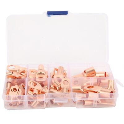 60Pcs Ring Type Cable Crimp Terminal Connector Brass + 381Pc