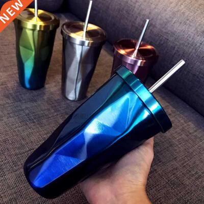 Stainless Steel Coffee Tumbler With Straw Hot Cold Double Wa