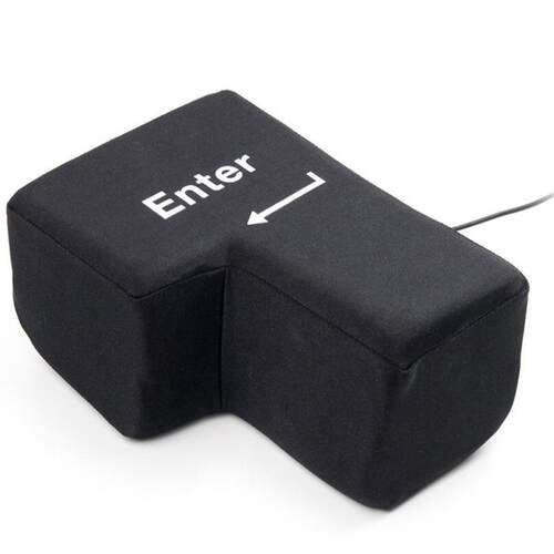 Enter Key Pillow, Big USB Enter Button Stress Relief Vent To