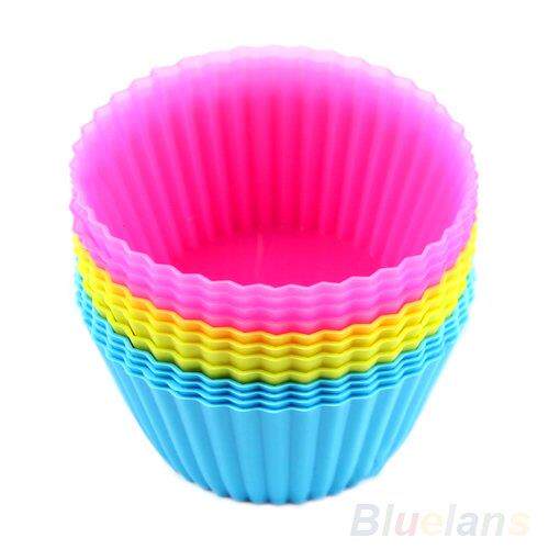 12 pcs Soft Silicone Round Cake Muffin Mould Chocolate Cupca