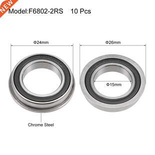 F6802-2RS Flange Ball Bearing 15x24x5mm Sealed Chrome Bearin
