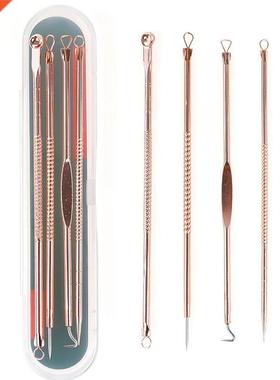 Rose Gold 4pcs/set Blackhead Comedone Acne Pimple Belmish Ex