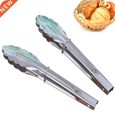 Stainless Steel Salad Tongs BBQ Kitchen Cooking Food Serving