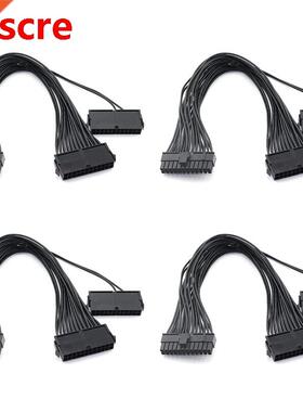 4Pcs SATA Cables, Dual PSU Power Supply 24-Pin Adapter Cable