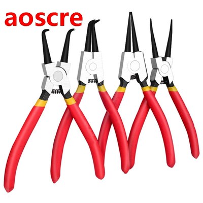 4 Pcs 7in Circlip Pliers Internal External Spring Bent Strai
