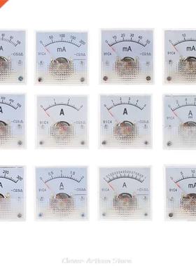 91C4 Ammeter DC Analog Current Meter Panel Mechanical Pointe