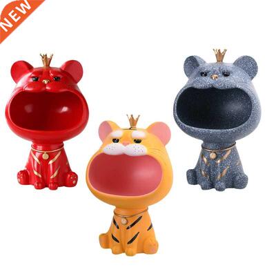 Modern Crowned Tiger Storage Box Resin Tigers Figurine Deskt