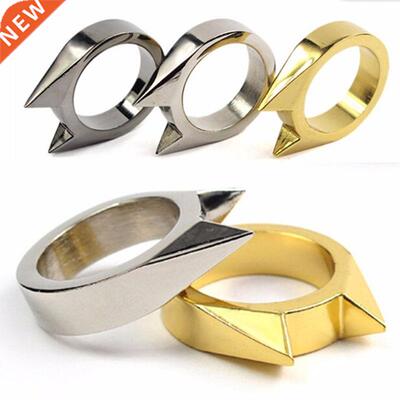 1Pcs Women Men Safety Survival Ring Tool Self Defence Stainl